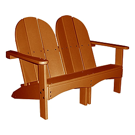 Recycled Plastic Kids Double Adirondack Chair Water Safety Products   KD73020Front 012023164551 